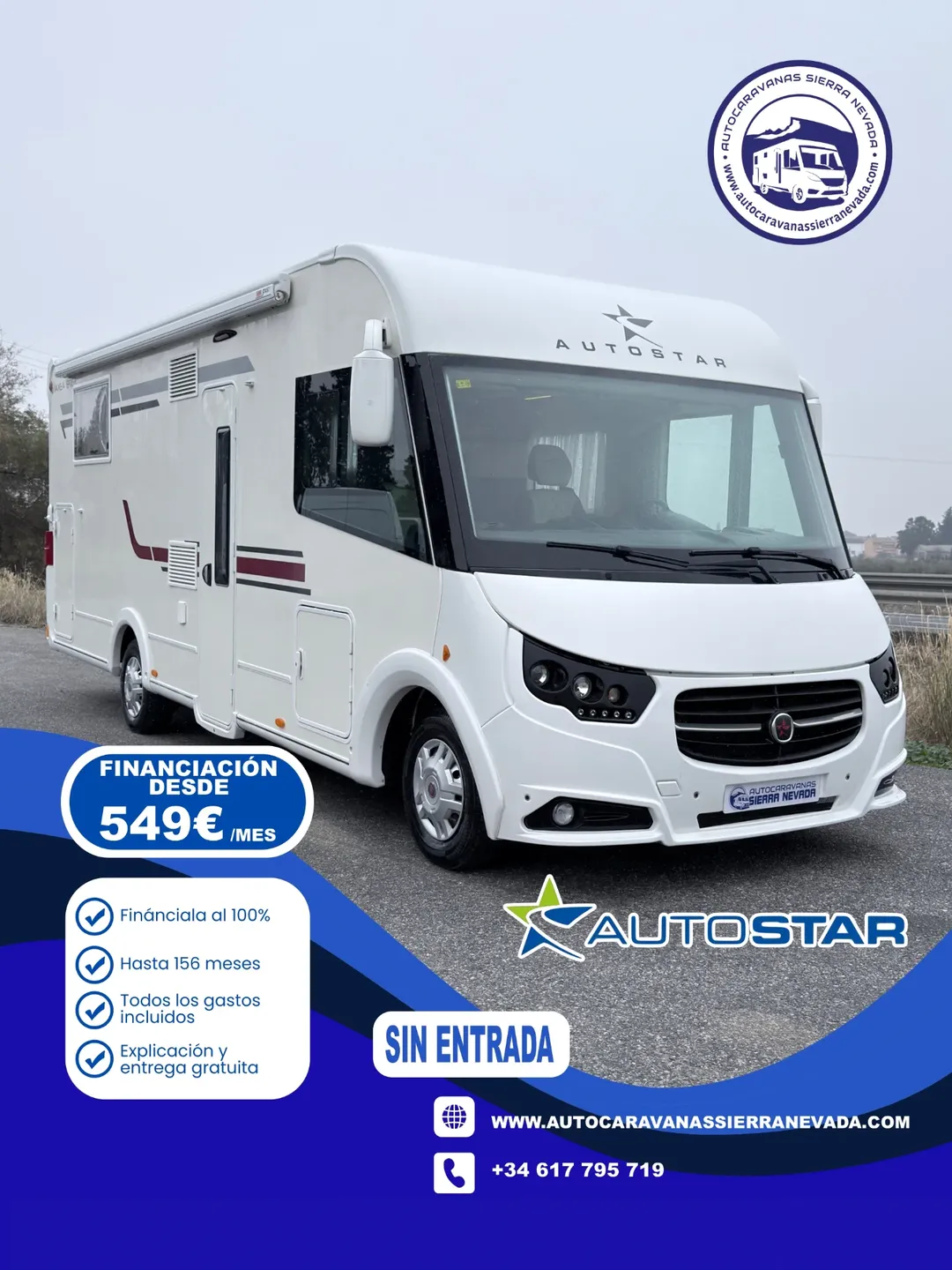 AUTOCARAVANA INTEGRAL AUTOSTAR AXEA 896+ Autocaravanas Sierra Nevada empresa con más de 20 años de experiencia en el sector de venta de ocasión os ofrece esta magnífica casa rodante.🗣️👉 Para más información o precio 💵 consulté en nuestra página web www.autocaravanassierranevada.com ➡️🌐💻 o haga click👉🖱️ en nuestro enlace ⬇️👇 https://autocaravanassierranevada.com/listings/autostar-exea-896/ EQUIPAMIENTO Y EXTRAS MOTOR: FIAT DUCATO 2.3 MULTIJET 130 CV AÑO: 2014 KM: 50.000 Medidas exteriores: 7,30m x 2,90m Plazas: 4 Extras y Equipamiento: -Medida maletero con doble acceso: (2,15m x 0,85m x 1,15m) -Camas (Isla /Colgante en cabina) -Aire acondicionado de motor -AirBag(conductor y copiloto) -Velocidad de Crucero -Cierre Centralizado -Espejos eléctricos(solo los de arriba) -Elevalunas eléctricos solo conductor -Radio (2DIN-CD-USB-BT) -Cámara de Visión trasera -Sensor de Aparcamiento -Asientos Giratorios -Oscurecedores REMIS en cabina completa -Mosquiteras en ventanas, claraboyas y puerta principal -Claraboya XXL en salón -Frigo THETFORD (220V, gas, 12v, Auto) 175 L capacidad -Horno a Gas -Extractor de Humos -Ducha con mampara separada de aseo -Batería de 95 ah -Placa solar de 1OOw -Calefacción Truma lnet Ready -Escalón doble peldaño integrado -2 TV 12v(TDT-HDMI -USB-DVD) -Toldo FIAMMA de 4M -Portabicis para 3 -2 Cierre de seguridad -Neumáticos reforzados especial camper