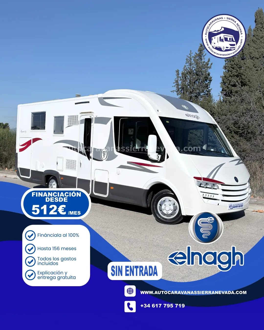 AUTOCARAVANA INTEGRAL ELNAGH MAGNUM 81G

En Autocaravanas Sierra Nevada llevamos más de 20 años ayudando a nuestros clientes a cumplir el sueño de viajar con libertad.

Nacimos en 2004 con una idea clara: ofrecer autocaravanas de segunda mano en estado impecable, seleccionadas con exigencia y revisadas con el máximo detalle.

Cada vehículo pasa por una revisión exhaustiva de más de 30 puntos, realizada por técnicos especializados que garantizan su perfecto funcionamiento.

Cada vehículo es revisado y reacondicionado a fondo, cuidando cada detalle para que luzca, funcione y se sienta como nuevo, preparado para ofrecer años de fiabilidad y disfrute.

Para más información o precio 💵 consulté en nuestra web www.autocaravanassierranevada.com

o haga click 👉🖱️ en nuestro enlace ⬇️👇
https://autocaravanassierranevada.com/listings/elnagh-magnum-81g-v25-97/

¿Quieres pagar a plazos?
Llama y te informamos sin compromiso

📞617 79 57 19
📞687 85 35 11

EQUIPAMIENTO Y EXTRAS 👇

* Medida maletero con doble acceso: (2,20m x 1,10m x 1,20m)
* Camas (Isla elevable eléctrica/Colgante en cabina)

- Aire acondicionado (de motor)
- Airbag (Piloto y Copiloto)
- Velocidad Crucero
- Espejos eléctricos
- Elevalunas eléctricas en conductor
- Equipo Multimedia
- Cámara de visión trasera
- Asientos Giratorios
- Oscurecedores REMIS en cabina
- Parasoles manuales
- Mosquiteras en ventanas, claraboyas y puerta principal
- Claraboya xxl en salón
- TurboVent en claraboya de cocina
- Frigo DOMETIC (220v, Gas, 12v, Auto) 160L automático
- Horno a gas
- Extractor de Humos
- Ducha con mampara de separada de aseo
- Batería de 95ah.
- Placa solar 100w
- Calefacción Webasto a gasoil
- TV 12 V.
- Doble peldaño integrado
- Neumáticos reforzados especial camper
www.autocaravanassierranevada

https://autocaravanassierranevada.com/

#autocaravanasgranada
#autocaravanaocasion
#autocaravanasdeocasion