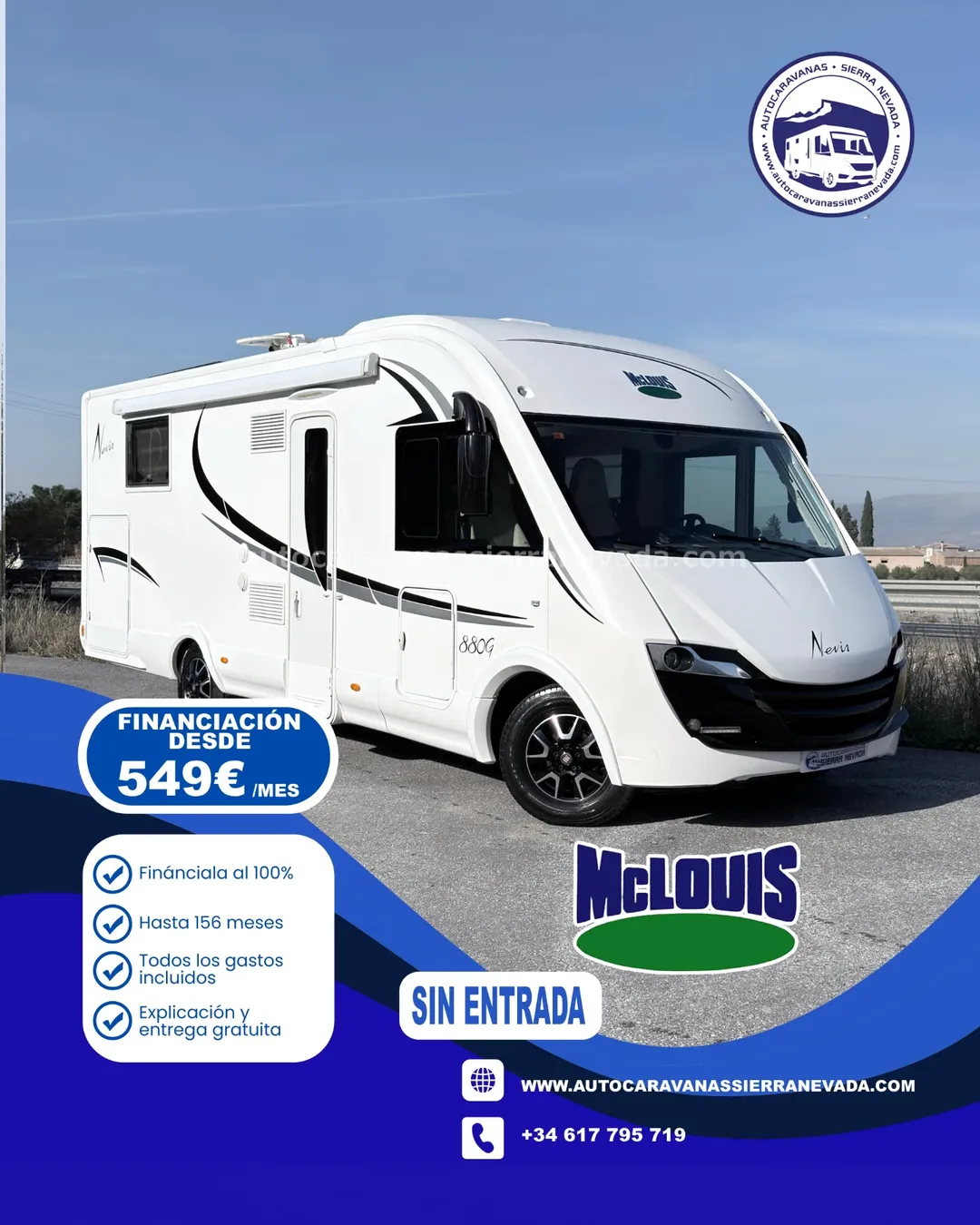 AUTOCARAVANA INTEGRAL MC LOUIS NEVIS 880
En Autocaravanas Sierra Nevada llevamos más de 20 años ayudando a nuestros clientes a cumplir el sueño de viajar con libertad.
Nacimos en 2004 con una idea clara: ofrecer autocaravanas de segunda mano en estado impecable, seleccionadas con exigencia y revisadas con el máximo detalle.
Cada vehículo pasa por una revisión exhaustiva de más de 30 puntos, realizada por técnicos especializados que garantizan su perfecto funcionamiento.
Cada vehículo es revisado y reacondicionado a fondo, cuidando cada detalle para que luzca, funcione y se sienta como nuevo, preparado para ofrecer años de fiabilidad y disfrute.
Para más información o precio 💵 consulté en nuestra web www.autocaravanassierranevada.com
o haga click 👉🖱️ en nuestro enlace ⬇️👇
https://autocaravanassierranevada.com/listings/mc-louis-nevis-880/
¿Quieres pagar a plazos?
Llama y te informamos sin compromiso
📞617 79 57 19
📞687 85 35 11
EQUIPAMIENTO Y EXTRAS 👇
MOTOR: FIAT DUCATO 2.3 MULTIJET 130cv
AÑO: 2016
KM: 58.000
Medidas exteriores: 7,30m x 3,00m
Plazas: 4
EXTRAS Y EQUIPAMIENTO
- Medida maletero con doble acceso:(2,20m x 1,10m x 1,20m)
-Camas (Isla elevable manual/Colgante en cabina)
-Aire acondicionado de motor
-Airbag(conductor y copiloto)
-Velocidad de crucero
-Cierre centralizado
-Espejos eléctricos (solo los de arriba)
-Elevalunas eléctricos (conductor)
-Radio (CD-USB-BT-AUX)
-Asientos giratorios
-Oscurecedores REMIS en cabina completa
-Mosquiteras en ventanas, claraboyas y puerta principal
-Claraboyas transparentes y claraboyas y XXL en salón
-Frigo THEFORD (220V, Gas, 12v, Auto) 149L capacidad
-Extractor de humos
-Ducha con mampara separada de aseo
-Batería de 95ah
-2 placa solar de 100w
-Calefacción Truma Combi
-Escalón doble peldaño integrado
-Toldo TRISTOR de 4m
-Portabicis para 2
-Neumáticos reforzados especial camper
www.autocaravanassierranevada.com
#autocaravanasgranada
#autocaravanaocasion
#autocaravanas