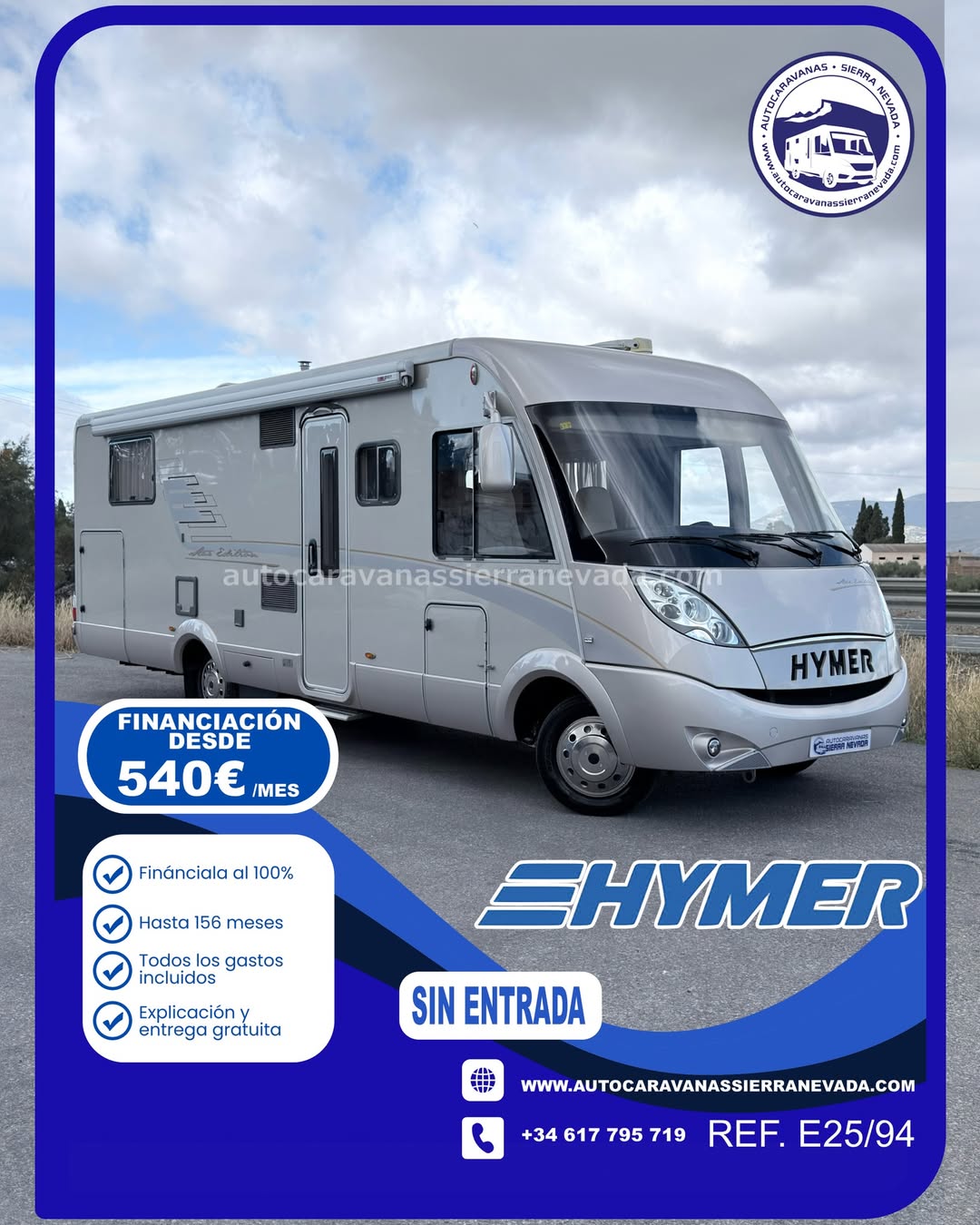 HYMER STAR EDITION B709XL

Autocaravanas Sierra Nevada empresa con más de 20 años de experiencia en el sector de venta de ocasión os ofrece esta magnífica casa rodante.🗣️👉 Para más información o precio 💵 consulté en nuestra página web

www.autocaravanassierranevada.com

➡️🌐💻 o haga click👉🖱️ en nuestro enlace ⬇️👇

https://autocaravanassierranevada.com/listings/hymer-star-edition-b709xl/

¿Quieres pagar a plazos?
Llama y te informamos sin compromiso

📞617795719
📞621251555

EQUIPAMIENTO Y EXTRAS 👇

MOTOR: IVECO 3.0 con 165cv /AUTOMATICO
AÑO: 2012
KM: 111.000
Medidas exteriores: 8,00m x 3,00m
Plazas viajar: 4
Plazas dormir: 4
* Medida Garaje con doble portón : (2,15m x 1,00m x 1,10m)
* Camas (Isla/ Colgante en cabina)
* Chasis IVECO
*Cadena de Distribución
* Ruedas Gemelas

Extras y Equipamiento:
- Aire acondicionado(de motor)
- Velocidad de Crucero
- Doble acristalamiento
- Elevalunas eléctricos (sólo conductor)
- Radio (CD-MP3-AUX)
- Cámara de visión trasera
- Asientos giratorios
- Oscurecedores REMIS en cabina completa
- Mosquiteras en ventanas, claraboyas y puerta principal
- Claraboyas transparentes xxl en salón y cama trasera
- Frigo DOMETIC (220v, Gas, 12v, Auto) 150L capacidad
- Horno
- Extractor de humos
- Ducha con mampara separada de aseo
- Batería de 100ah.
- 2 Placa solar de 100w.
- Calefacción ALDE
- Escalón eléctrico de aluminio
- Toldo FIAMMA F45 de 5m.
- Ducha Exterior
- Maleteros laterales extraíbles
- Neumáticos reforzados especial camper

#autocaravanasgranada
#autocaravanaocasion
#autocaravanasdeocasion
#ventaautocaravana
#compraautocaravana
#autocaravanabarata
#caravaningandalucia
#autocaravanasur
#granadaturismo
#granadaocasion
#andaluciavanlife
#vanlife
#camperlife
#motorhome
#campervan
#viajarenautocaravana
#caravaninglife
#aventuraenruta
#viajeslibres
#escapadarural
#naturalezaylibertad
#viajarporelmundo
#rutavanlife
#descubreespaña
#autocaravanaspain
