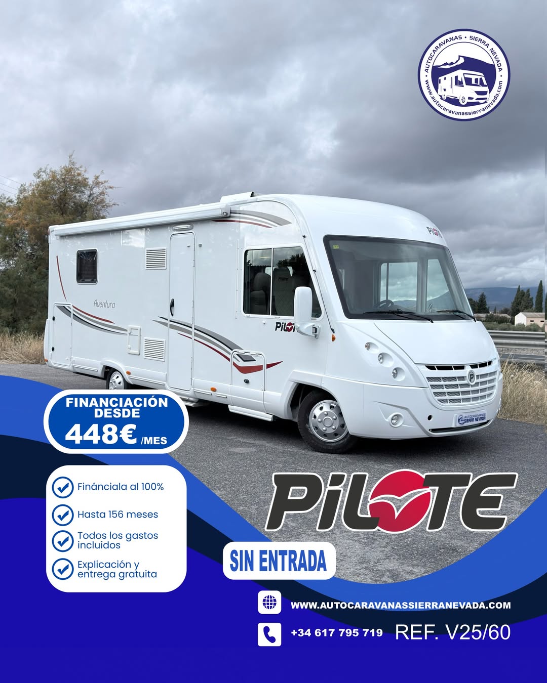 INTEGRAL PILOTE AVENTURA G740

Autocaravanas Sierra Nevada empresa con más de 20 años de experiencia en el sector de venta de ocasión os ofrece esta magnífica casa rodante.🗣️👉 Para más información o precio 💵 consulté en nuestra página web

www.autocaravanassierranevada.com

➡️🌐💻 o haga click👉🖱️ en nuestro enlace ⬇️👇

https://autocaravanassierranevada.com/listings/pilote-aventura-g740/

¿Quieres pagar a plazos?
Llama y te informamos sin compromiso

📞617795719
📞621251555

EQUIPAMIENTO Y EXTRAS 👇

MOTOR: Fiat Ducato 2.3 Multijet 130cv
AÑO: 2010
KM: 82.000km
Medidas exteriores: 7,40m x 2,90m
Plazas viajar: 4
Plazas para dormir: 4

Extras y Equipamiento:
* Medida maletero con doble portón: (2,20m x 1,00m x 0,85m)
* Camas (Colgante en cabina/Isla)

- Aire acondicionado de motor
- Velocidad de crucero
- Cierre centralizado
- Espejos eléctricos
- Elevalunas eléctricos(Conductor)
- Radio (CD-AUX-USB-BT)
- Camara de Visión trasera
- Asientos giratorios
- Oscurecedores en cabina Remis
- Mosquiteras en ventanas y claraboyas
- Claraboya XXL en salòn
- TurboVent en cama trasera
- Frigo THETFORD (220v, Gas, 12v, Auto) 149L capacidad
- Ducha con mampara separada de aseo
- 1 Baterías de 95ah.
- 2 Placa solar de 100w.
- Calefacción Truma Combi
- Tv 12v. (HDMI)
- Escalón manual
- Toldo FIAMMA de 4m.
- Portabicis FIAMMA para 2
- Bola de Remolque
- Neumáticos reforzados especial camper

#autocaravanasgranada
#autocaravanaocasion
#autocaravanasdeocasion
#ventaautocaravana
#compraautocaravana
#autocaravanabarata
#caravaningandalucia
#autocaravanasur
#granadaturismo
#granadaocasion
#andaluciavanlife
#vanlife
#camperlife
#motorhome
#campervan
#viajarenautocaravana
#caravaninglife
#aventuraenruta
#viajeslibres
#escapadarural
#naturalezaylibertad
#viajarporelmundo
#rutavanlife
#descubreespaña