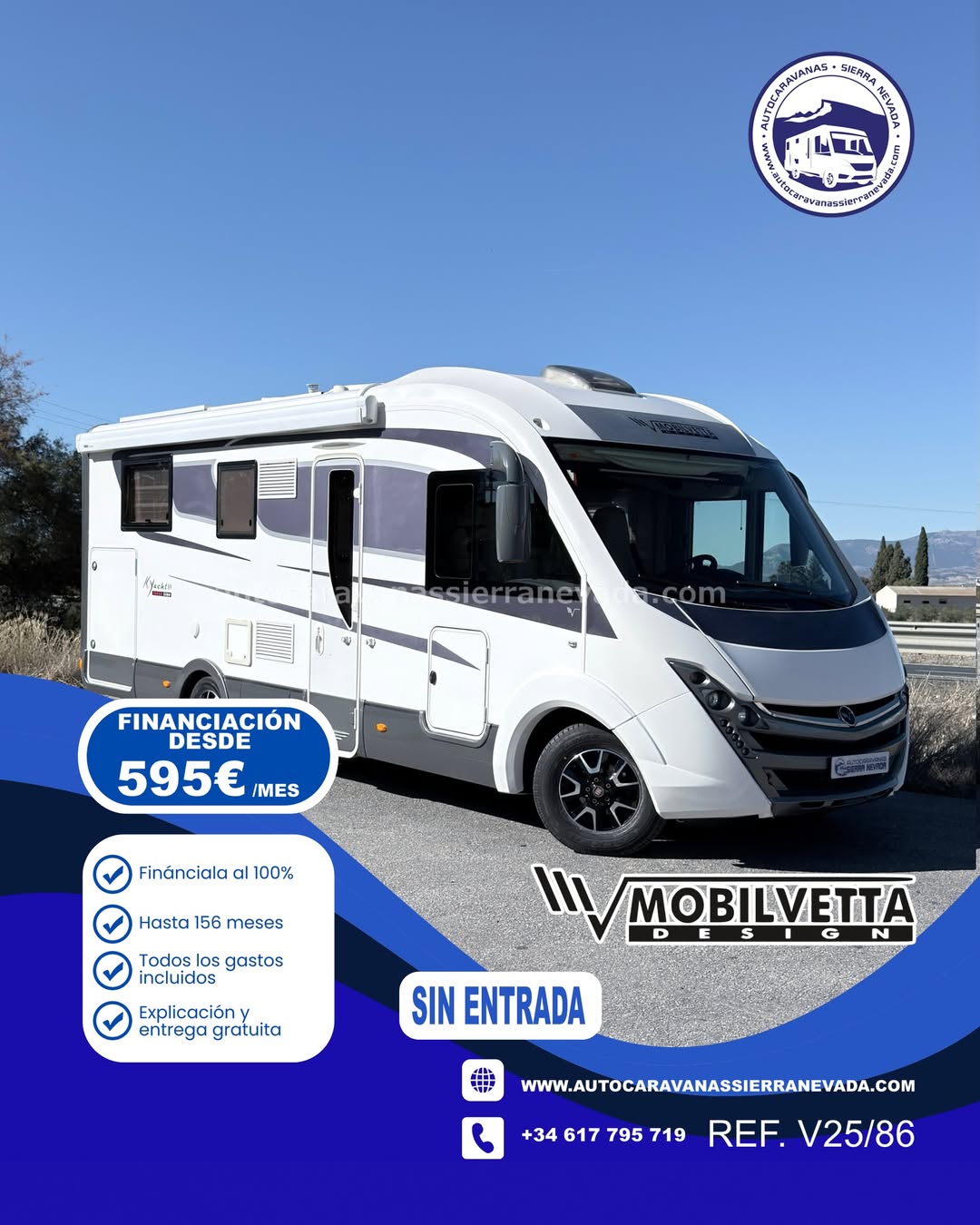 V25/86 INTEGRAL MOVILVETTA K-YACHT 89 TEKNO LINE Autocaravanas Sierra Nevada empresa con más de 20 años de experiencia en el sector de venta de ocasión os ofrece esta magnífica casa rodante.🗣️👉 Para más información o precio 💵 consulté en nuestra página web www.autocaravanassierranevada.com ➡️🌐💻 o haga click👉🖱️ en nuestro enlace ⬇️👇 https://autocaravanassierranevada.com/listings/mobilvetta-k-yacht-8-9/ ¿Quieres pagar a plazos? Llama y te informamos sin compromiso 📞617795719 📞621251555 EQUIPAMIENTO Y EXTRAS 👇 MOTOR: FIAT DUCATO 2.3 MULTIJET 150cv AÑO: 2016 KM: 34.000 Medidas exteriores: 7,40m x 2,90m Plazas viajar: 4 Plazas para dormir: 4 Extras y Equipamiento: * Medida maletero con doble portón: (2,20m x 1,15m x 1,25m) * Camas (Isla elevable/Colgante en cabina) - Aire acondicionado de motor - AirBag - Velocidad de Crucero - Cierre centralizado - Espejos eléctricos - Elevalunas eléctricos(conductor) - Radio (2DIN-CD-USB-SD-BT-AUX-Navegador) - Camara de Visión trasera - Asientos giratorios - Oscurecedores REMIS en cabina - Mosquiteras en ventanas, claraboyas y puerta principal - Claraboya XXL en salón - Aire Acondicionado a 220v - TurboVent - Frigo THETFORD(220v, Gas, 12v, Auto) 145L capacidad - Horno a gas - Extractor de humos - Ducha con mampara separada de aseo - Baterías de 100ah. - Placa solar de 100w. - Calefacción Truma Inet Ready - TV 12v(TDT-HDMI-USB-DVD) - Escalón doble peldaño integrado - Toldo THULE de 4,5m. - Maleteros Laterales - Neumáticos reforzados especial camper #autocaravanasgranada #autocaravanaocasion #autocaravanasdeocasion