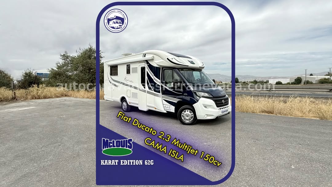 Perfilada McLouis MC4-62G karat edition Autocaravanas Sierra Nevada empresa con más de 20 años de experiencia en el sector de venta de ocasión os ofrece esta magnífica casa rodante.🗣️👉 Para más información o precio 💵 consulté en nuestra página web www.autocaravanassierranevada.com ➡️🌐💻 o haga click👉🖱️ en nuestro enlace ⬇️👇 https://autocaravanassierranevada.com/listings/mclouis-mc4-62g-karat-edition/ ¿Quieres pagar a plazos? Llama y te informamos sin compromiso 📞617795719 📞621251555 Extras 👇 MOTOR: Fiat Ducato 2.3 MultiJet 150cv AÑO: 2015 KM: 41.000 Medidas: 6,70m x 3,00m Plazas viajar: 4 Plazas dormir: 4 * Medida Garaje doble portón: (2,20m x 0,95m x 1,10m) * Camas (Isla elevable/ Colgante eléctrica en Salón) * Suspension neumática Extras: Aire acondicionado (de motor) AirBags (conductor y copiloto) Velocidad de Crucero Cierre centralizado (en cabina) Espejos eléctricos Elevalunas eléctricos Radio (2DIN - Sistema Android – BT - NAVEGADOR) Asientos giratorios Mosquiteras en ventanas, claraboyas y puerta principal Claraboyas transparentes y Claraboya panorámica en cabina Frigo THETFORD (220v, Gas, 12v, Auto) 149L capacidad Extractor de humos Ducha con mampara separada de aseo Batería de 95ah. Calefacción Truma Combi Tv 12v. (TDT-HDMI-USB-DVD) Escalón de doble peldaño integrado Toldo THULE de 4m. Suspensión neumática auto inflado en cabina Neumáticos reforzados especial camper #autocaravanastyle #viajarconniños #viajarenautocaravanaconniños #roadtrip #autocaravanaadventure #ventadeautocaravanas #autocaravanassierranevada #autocaravantravel #autocaravanaenlaplaya #kitcamping #differentholidays #camaisla #motorhome #caravanas1000 #camper