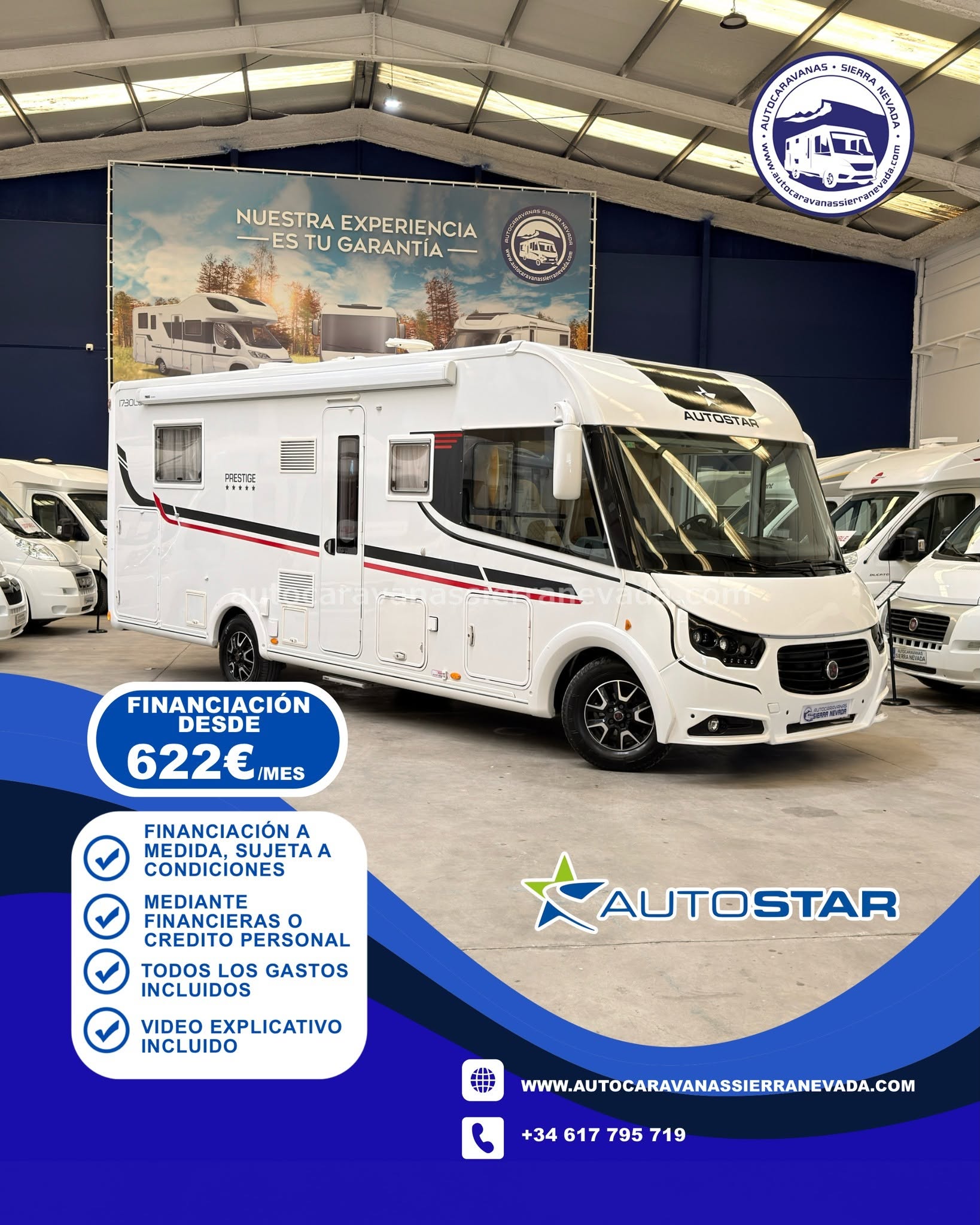 V26/14 AUTOCARAVANA INTEGRAL AUTOSTAR I730 En Autocaravanas Sierra Nevada llevamos más de 22 años ayudando a nuestros clientes a cumplir el sueño de viajar con libertad. Cada vehículo es revisado y reacondicionado a fondo, cuidando cada detalle para que luzca, funcione y se sienta como nuevo, preparado para ofrecer años de fiabilidad y disfrute. Para más información o precio 💵 consulté en nuestra web www.autocaravanassierranevada.com o haga click 👉🖱️ en nuestro enlace ⬇️👇 https://autocaravanassierranevada.com/autocaravanas/autostar-i730-v26-14/ ¿Quieres pagar a plazos? Llama y te informamos sin compromiso 📞617 79 57 19 📞687 85 35 11 EQUIPAMIENTO Y EXTRAS 👇 MOTOR: FIAT DUCATO 2.3 MULTIJET 150cv AÑO: 2017 KM: 50.000 Medidas exteriores: 7,50m x 2,95m Plazas: 4 Extras y Equipamiento: * Medida maletero con doble acceso: (2,16m x 1,17m x 1,00m) * Camas (Isla/ Colgante en cabina) CHASIS ALKO Suspensión neumática con autoinflado Aire acondicionado de motor Airbag (conductor y copiloto) Cierre centralizado Velocidad de crucero Espejos eléctricos Elevalunas eléctricos (conductor) Equipo Multimedia Sensor de aparcamiento Cámara trasera Oscurecedores REMIS en cabina Asientos Giratorios Mosquiteras en ventanas y claraboyas Claraboyas transparentes y claraboyas XXL en salón Frigo THETFORD (220v, Gas, 12v, Auto) 171L capacidad Extractor de humos Ducha con mampara separada de aseo Batería de 95ah Calefacción caldera Alde 2 TV 12 V. Escalon eléctrico de aluminio Toldo THULE OMNISTOR de 4,40m Portabicis para 2 Maleteros con acceso al doble suelo Neumáticos reforzados especial camper www.autocaravanassierranevada.com #autocaravanasgranada #autocaravanaocasion #autocaravanasdeocasion #ventaautocaravana #compraautocaravana #autocaravanabarata #caravaningandalucia #autocaravanasur #granadaturismo #granadaocasion #andaluciavanlife #vanlife #camperlife #motorhome #campervan #viajarenautocaravana #caravaninglife #aventuraenruta #viajeslibres #escapadarural #naturalezaylibertad #viajarporelmundo #rutavanlife #descubreespaña