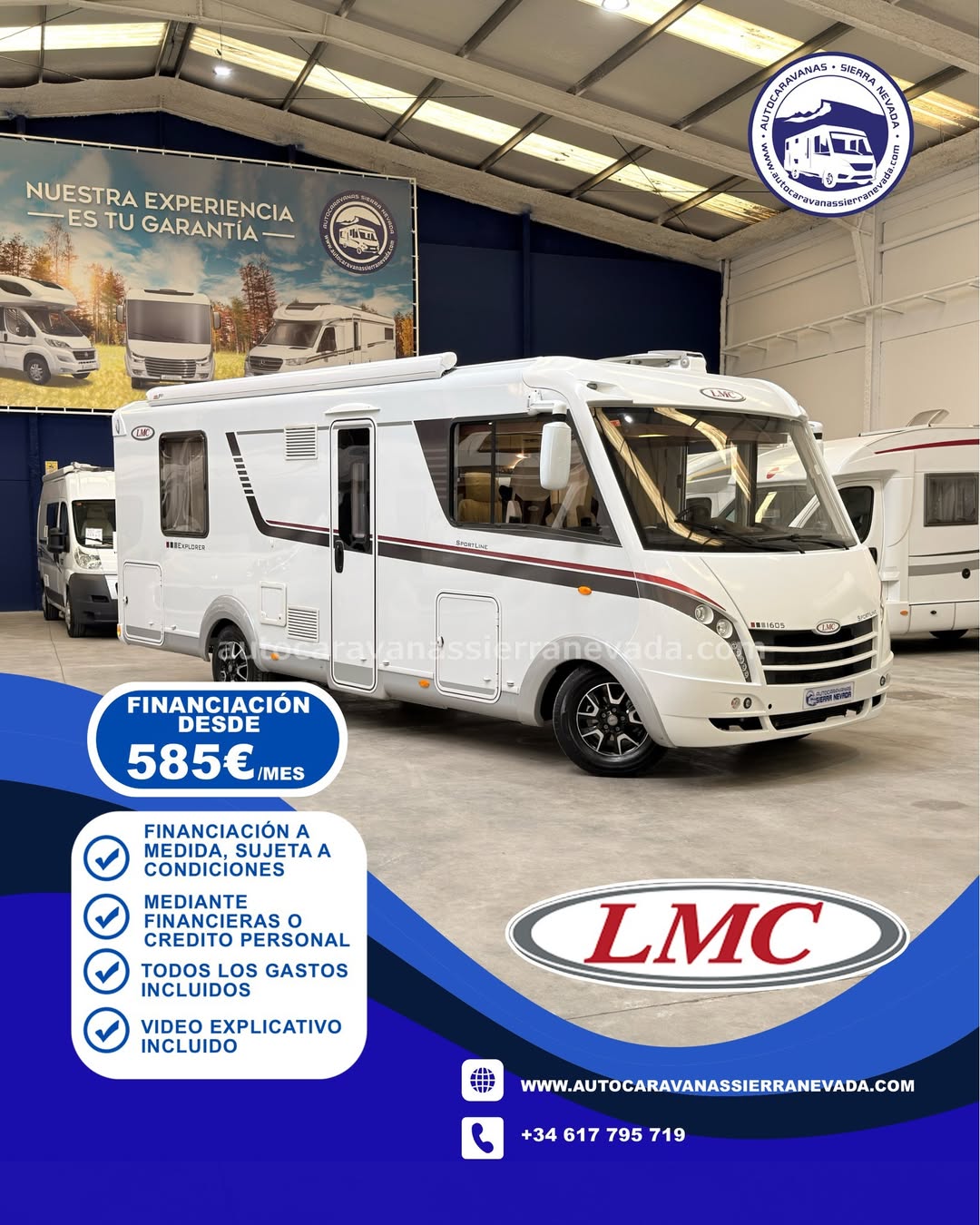 AUTOCARAVANA INTEGRAL LMC SPORT LINE EXPLORER I605 En Autocaravanas Sierra Nevada llevamos más de 22 años ayudando a nuestros clientes a cumplir el sueño de viajar con libertad. Cada vehículo es revisado y reacondicionado a fondo, cuidando cada detalle para que luzca, funcione y se sienta como nuevo, preparado para ofrecer años de fiabilidad y disfrute. Para más información o precio 💵 consulté en nuestra web www.autocaravanassierranevada.com o haga click 👉🖱️ en nuestro enlace ⬇️👇 https://autocaravanassierranevada.com/autocaravanas/lmc-sport-line-explorer-i605-e26-26/ ¿Quieres pagar a plazos? Llama y te informamos sin compromiso 📞617 79 57 19 📞687 85 35 11 EQUIPAMIENTO Y EXTRAS 👇 MOTOR: FIAT DUCATO 2.3 MULTIJET 130cv AÑO: 2016 KM: 17.000 Medidas exteriores: 6,90m x 2,70m Plazas: 4 Extras y Equipamiento: * Medida maletero con doble acceso: (2,15m x 0,80m x 0,75m) * Camas (Isla/ Colgante en cabina) Aire acondicionado de motor Airbag (conductor y copiloto) Velocidaad crucero Cierre centralizado Espejos eléctricos Elevalunas eléctricos (conductor) - Equipo Multimedia Cámara Visión Trasera Oscurecedores REMIS en cabina Asientos Giratorios Mosquiteras en ventanas, claraboyas y puerta principal Claraboyas transparentes y claraboya XXL en salón Frigo THETFORD (220v, Gas, 12v, Auto) 141L capacidad Extractor de humos Ducha con mampara separada de aseo Batería de 95ah 1 Placa solar 100w Calefacción truma inet ready TV 12 V. Escalon doble peldaño integrado Toldo FIAMMA de 4m Neumáticos reforzados especial camper www.autocaravanassierranevada.com #autocaravanasgranada #autocaravanaocasion #autocaravanasdeocasion