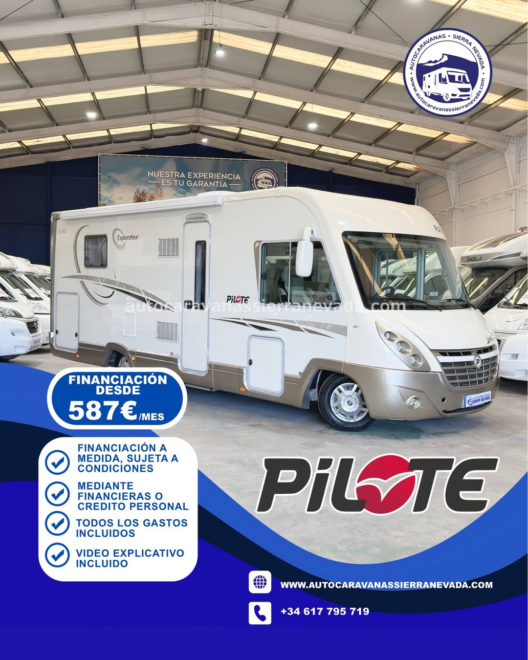 E26/12 AUTOCARAVANA INTEGRAL PILOTE EXPLORATEUR G742 En Autocaravanas Sierra Nevada llevamos más de 22 años ayudando a nuestros clientes a cumplir el sueño de viajar con libertad. Cada vehículo es revisado y reacondicionado a fondo, cuidando cada detalle para que luzca, funcione y se sienta como nuevo, preparado para ofrecer años de fiabilidad y disfrute. Para más información o precio 💵 consulté en nuestra web www.autocaravanassierranevada.com o haga click 👉🖱️ en nuestro enlace ⬇️👇 https://autocaravanassierranevada.com/autocaravanas/pilote-explorateur-g742-e26-12/ ¿Quieres pagar a plazos? Llama y te informamos sin compromiso 📞617 79 57 19 📞687 85 35 11 EQUIPAMIENTO Y EXTRAS 👇 MOTOR: FIAT DUCATO 2.3 MULTIJET 130cv AÑO: 2011 KM: 80.000 Medidas exteriores: 7,30m x 2,95m Plazas: 4 Extras y Equipamiento: * Medida maletero con doble acceso: (2,25m x 1,00m x 0,90m) * Camas (Isla/Colgante en cabina) CHASIS ALKO Aire acondicionado de motor Espejos eléctricos Elevalunas eléctricos (conductor) Equipo Multimedia Cámara de Visión Trasera Oscurecedores REMIS en cabina Asientos Giratorios Mosquiteras en ventanas, claraboyas y puerta principal Claraboyas transparentes y claraboya XXL en salón Climatizador a 12V Frigo DOMETIC (220v, Gas, 12v, Auto) 154L capacidad Horno a gas Extractor de humos Ducha con mampara separada de aseo Batería de 100ah 1 Placa solar 100w Calefacción Alde 2 TV a 12 V. Escalon eléctrico de aluminio Toldo de 4m Ducha exterior Neumáticos reforzados especial camper www.autocaravanassierranevada.com #autocaravanasgranada #autocaravanaocasion #autocaravanasdeocasion #ventaautocaravana #compraautocaravana #autocaravanabarata #caravaningandalucia #autocaravanasur #granadaturismo #granadaocasion #andaluciavanlife #vanlife #camperlife #motorhome #campervan #viajarenautocaravana #caravaninglife #aventuraenruta #viajeslibres #escapadarural #naturalezaylibertad #viajarporelmundo #rutavanlife #descubreespaña
