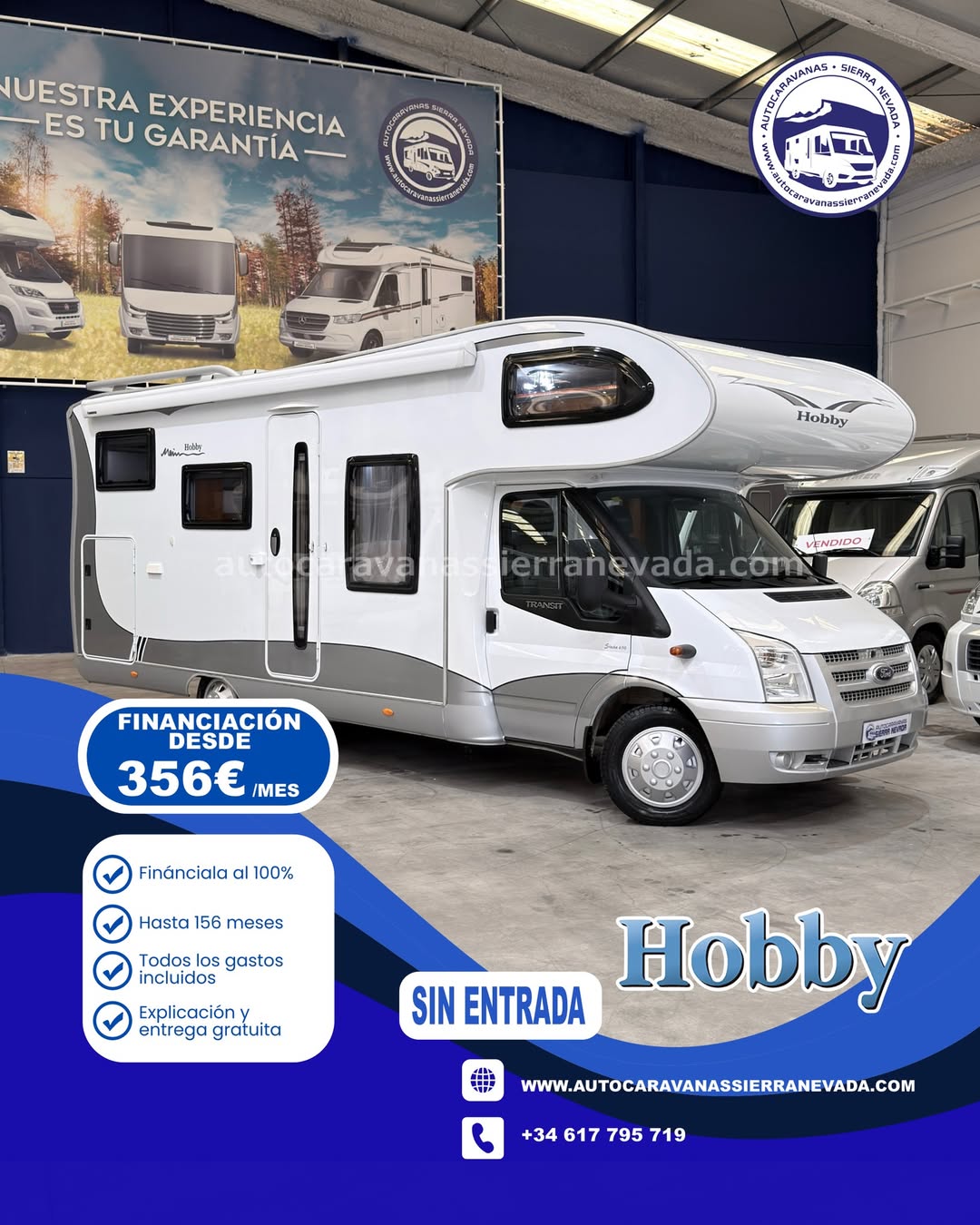 AUTOCARAVANA CAPUCHINA HOBBY SIESTA 650 En Autocaravanas Sierra Nevada llevamos más de 20 años ayudando a nuestros clientes a cumplir el sueño de viajar con libertad. Cada vehículo es revisado y reacondicionado a fondo, cuidando cada detalle para que luzca, funcione y se sienta como nuevo, preparado para ofrecer años de fiabilidad y disfrute. Para más información o precio 💵 consulté en nuestra web www.autocaravanassierranevada.com o haga click 👉🖱️ en nuestro enlace ⬇️👇 https://autocaravanassierranevada.com/listings/hobby-siesta-650-v25-107/ ¿Quieres pagar a plazos? Llama y te informamos sin compromiso 📞617 79 57 19 📞687 85 35 11 EQUIPAMIENTO Y EXTRAS 👇 CAPUCHINA HOBBY SIESTA 650 MOTOR: FORD 2.4 TDCI 140CV AÑO: 2009 KM: 77.000 Medidas exteriores: 6,90m x 2,90m Plazas: 4 Extras y Equipamiento: * Medidas maletero doble portón : (2,15m x 0,80m x 1,20m) * Camas (Capuchina en cabina /Transversal) - Aire acondicionado (de motor) - Airbag (Conductor y Copiloto) - Velocidad de Crucero - Cierre Centralizado (en cabina) - Espejos eléctricos - Elevalunas eléctricos - Equipo Multimedia - Asientos Giratorios - Oscurecedores REMIS en cabina completa - Mosquiteras en ventanas, claraboyas - Claraboya transparentes y Claraboya XXL en salón - Frigo DOMETIC (220v, Gas, 12v) 160L - Ducha con mampara dentro de aseo - Batería de 100ah. - Placa solar 100w - Calefacción Truma Combi - Escalón eléctrico de aluminio - Toldo OMNISTOR de 4,5m. - Escalera Trasera - Baca de aluminio - Patas estabilizadoras - 1 Cierre de Seguridad - Portabicis para 3 - Neumáticos reforzados especial camper www.autocaravanassierranevada.com #autocaravanasgranada #autocaravanaocasion #autocaravanasdeocasion