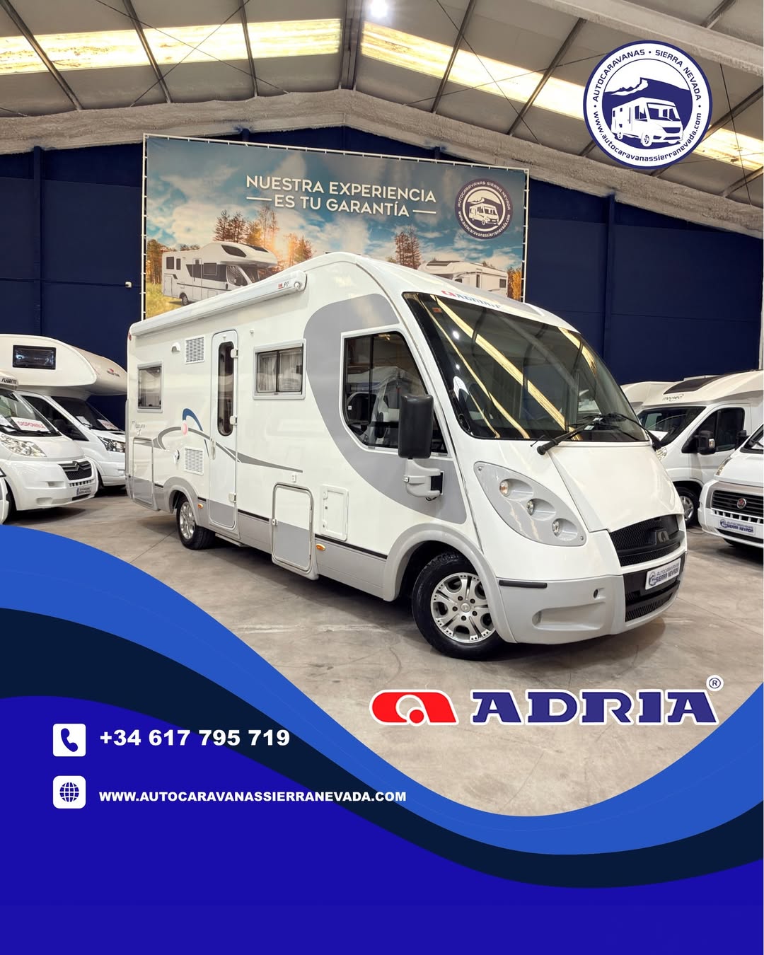 E26/41 AUTOCARAVANA INTEGRAL ADRIA ADRIÁTIK

En Autocaravanas Sierra Nevada llevamos más de 22 años ayudando a nuestros clientes a cumplir el sueño de viajar con libertad.

Cada vehículo es revisado y reacondicionado a fondo, cuidando cada detalle para que luzca, funcione y se sienta como nuevo, preparado para ofrecer años de fiabilidad y disfrute.

Para más información o precio 💵 consulté en nuestra web www.autocaravanassierranevada.com

o haga click 👉🖱️ en nuestro enlace ⬇️👇

https://autocaravanassierranevada.com/autocaravanas/adria-adriatik-e26-41/

¿Quieres pagar a plazos?
Llama y te informamos sin compromiso

📞617 79 57 19
📞687 85 35 11

EQUIPAMIENTO Y EXTRAS 👇

MOTOR: RENAULT 2.5 DCI 145CV
AÑO: 2007
KM: 111.000
Medidas exteriores: 6,80m x 2,90m
Plazas: 4

Extras y Equipamiento:

Medidas maletero : (1,20m x 1,20m x 0,90m)
Camas (Francesa/Colgante eléctrica en cabina)
CHASIS ALKO

Aire acondicionado (de motor)
Airbag(Conductor y Copiloto)
Cierre centralizado(en cabina)
Elevalunas eléctricos (en conductor)
Espejos eléctricos
Equipo Multimedia
Oscurecedores REMIS en cabina completa
Mosquiteras en ventanas y claraboyas
Ventana PRACTICABLE con mosquitera en puerta principa
Claraboyas transparentes y Claraboya xxl en salón
Frigo DOMETIC (220v, Gas, 12v, Auto) 143L
Horno a gas
Extractor de humos
Ducha con mampara dentro de aseo
2 Baterías de 95ah
2 Placas Solares de 100w
Calefacción Truma trumatic c
Escalón eléctrico de aluminio
Toldo FIAMMA de 4m
Portabicis 2
Neumáticos reforzados especial camper

www.autocaravanassierranevada.com

#autocaravanasgranada
#autocaravanaocasion
#autocaravanasdeocasion
#ventaautocaravana
#compraautocaravana
#autocaravanabarata
#caravaningandalucia
#autocaravanasur
#granadaturismo
#granadaocasion
#andaluciavanlife
#vanlife
#camperlife
#motorhome
#campervan
#viajarenautocaravana
#caravaninglife
#aventuraenruta
#viajeslibres
#escapadarural
#naturalezaylibertad
#viajarporelmundo
#rutavanlife
#descubreespaña
